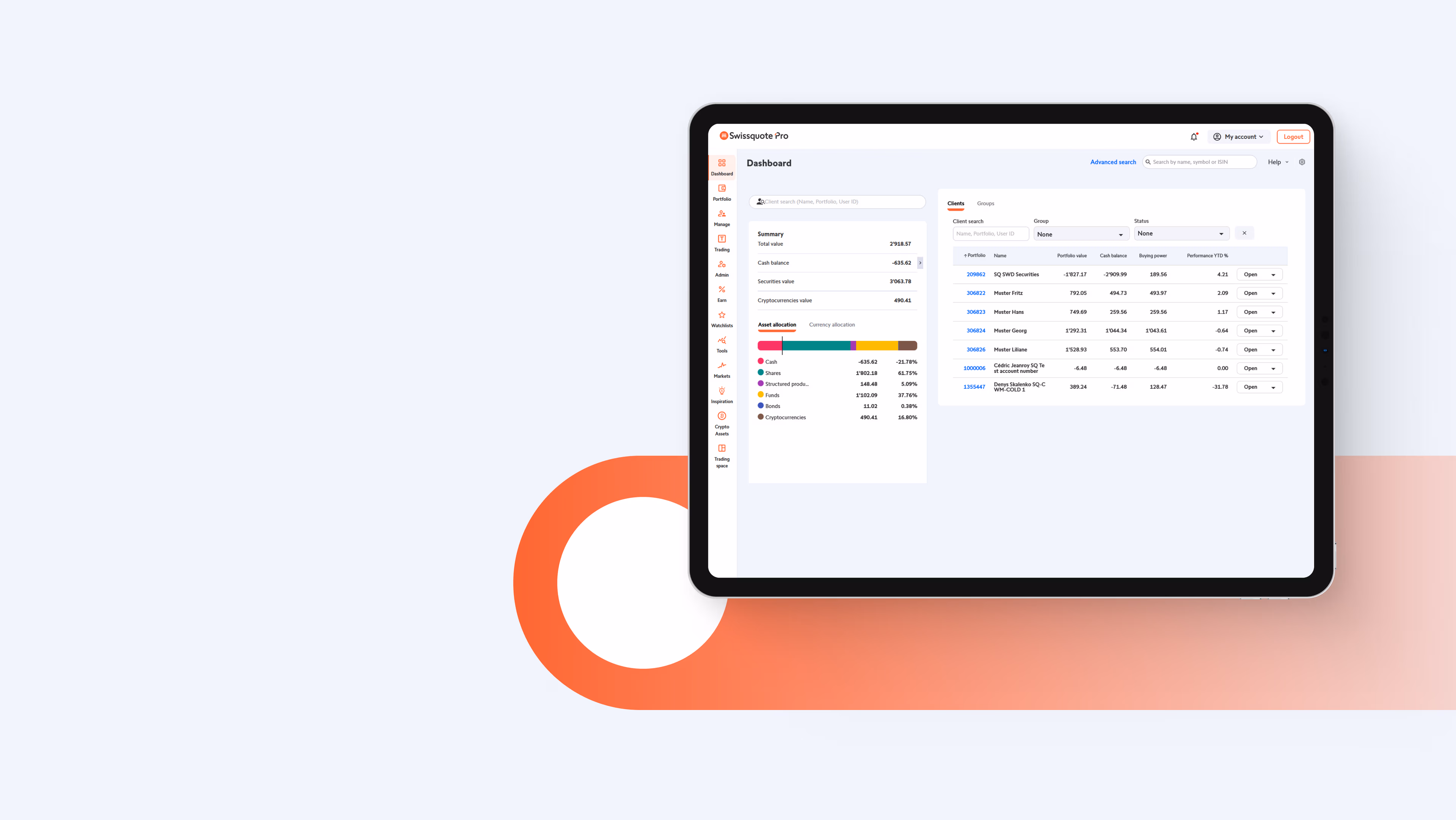 Trading platform screenshot